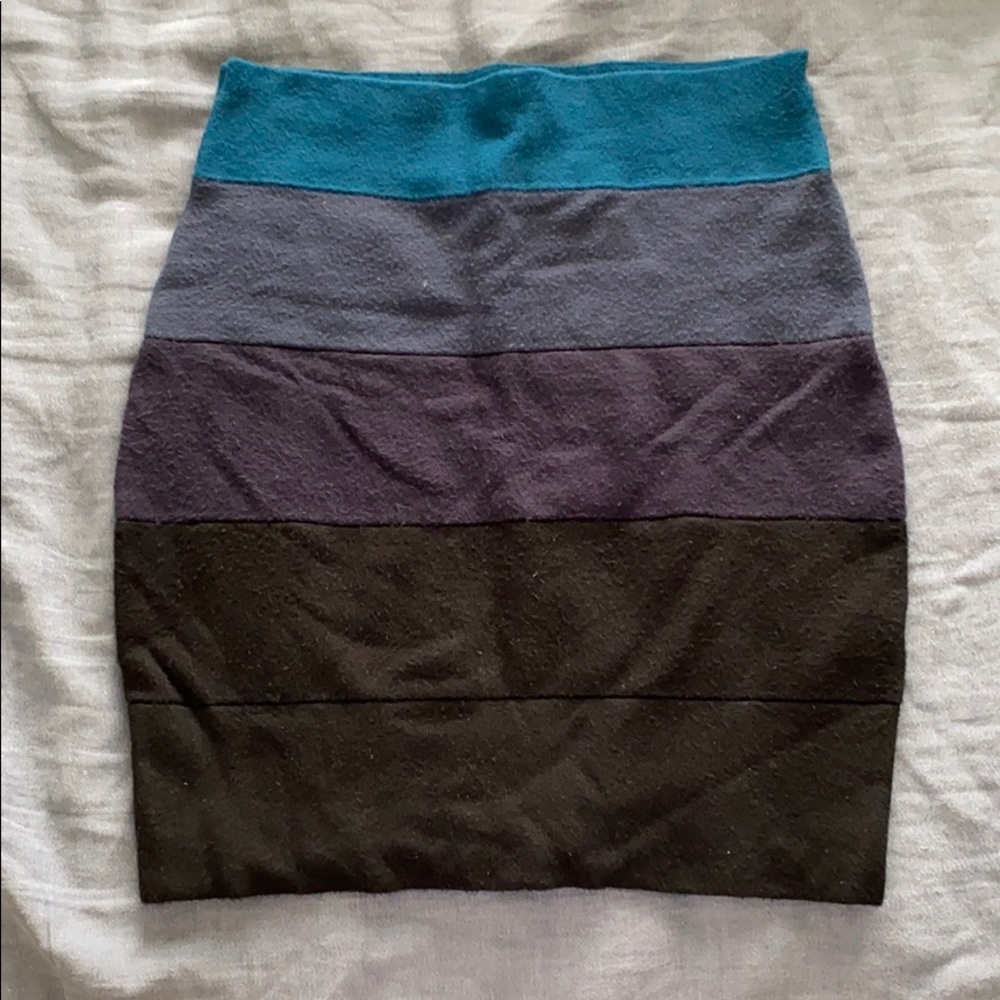 French Connection Color Blocked Skirt